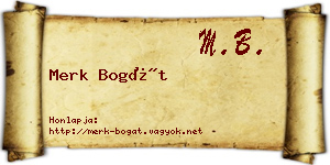 Merk Bogát névjegykártya